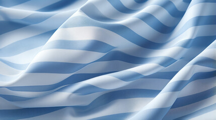 Canvas Print - A close-up view of a blue and white-striped piece of fabric