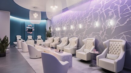 Wall Mural - Trendy Nail Salon with Creative Nail Art and Relaxing