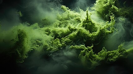 Wall Mural - Spring green Smoke , Macro shot , Color Gradient, Background HD