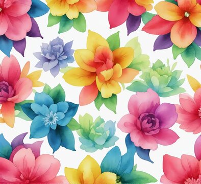 Seamless watercolor dots pattern .Seamless pattern with rainbow colored watercolor circles. Hand drawn vector illustration isolated on white background. Design Element for Greeting Cards and Labels, A
