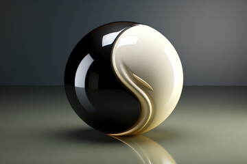 Poster - A yin-yang symbol, illustrating the duality and balance inherent in all aspects of existence. Generative Ai.