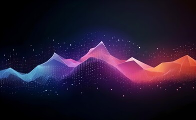 Poster - modern digital abstract background. machine learning visualization with neural network graphics.
