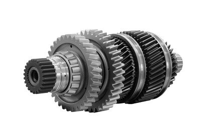 Poster - Shaft of car automatic transmission, car automatic gearshift isolated on white