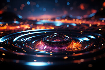 Aufkleber - An illustration of a quantum black hole, representing the mysterious nature of quantum gravity. Generative Ai.