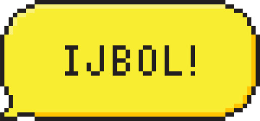 Fototapete - retro game pixel dialogue box, acronym word ijbol. speech bubble for card, social media, banner. vec