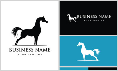 arabian horse logo design template