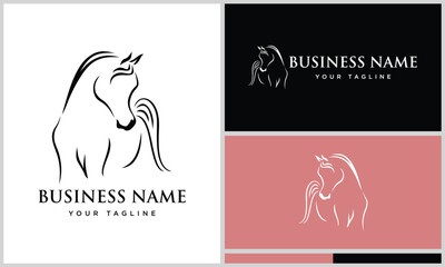 arabian horse logo design template