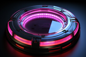 Hitech bottun in technology concept.