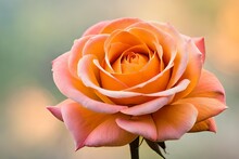 Closeup Of Orange Rose Flower