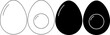 outline silhouette egg icon set