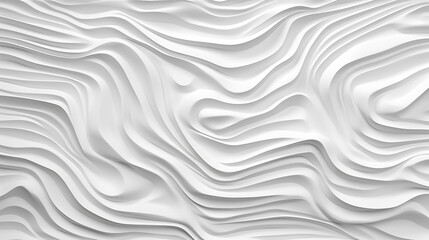 Poster - Abstract white and gray color, modern 3d wave design background.