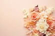 Vintage Bouquet Of Beautiful Flowers On Pastel Floral Color Background, Perfect For Boho Summer Concept Or Wedding