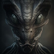 Alien face,aliens eyes Generative AI
