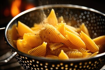 Sticker - macro shot of gluten-free pasta in a strainer