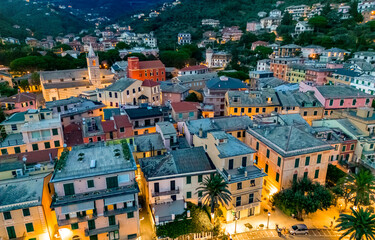 Wall Mural - Aerial view of the tourist resort Moneglia, Liguria, Italy