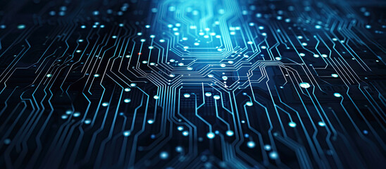 Binary code transmission, network of connectivity concept, digital glowing binary data matrix background. Banner with copy space
