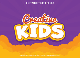 Poster - creative kids editable text effect template use for business logo and brand