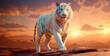 regal massive white tiger desert courage dusk gradient