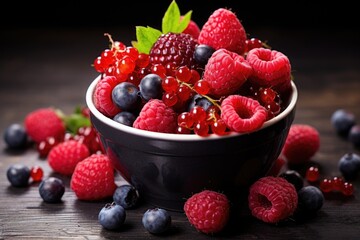 Wall Mural - a small bowl filled with berries