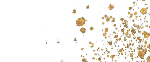 Wall Mural - Golden splatters splashes left sparkle png transparent background 