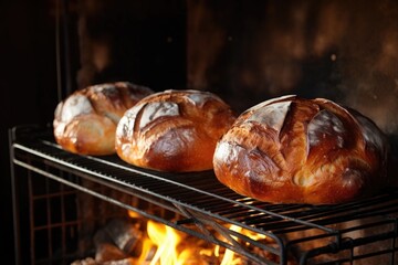 Sticker - freshly baked bread loaves cooling on a rack