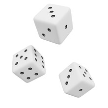 White Dice Isolated On White