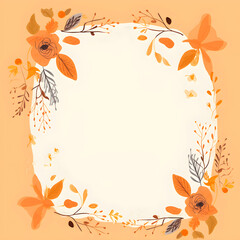 Orange flower frame with flovers