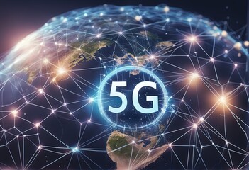 concept of 5g network with text of 5 s concept of 5g network with text of 5 g5 g internet technology concept on high speed