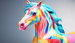 Horse, pony, toy in soft colors, plasticized material, educational material for children to play. AI generated