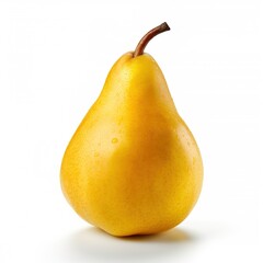 Wall Mural - Fresh yellow pear isolated on white background