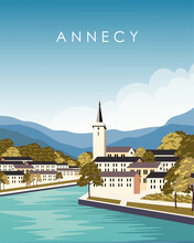 Annecy France Travel Poster
