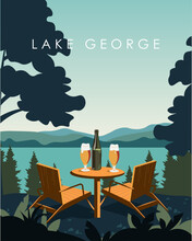 Lake George New York Travel Poster.
