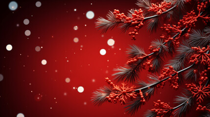 Red Christmas background for Christmas greetings, Generative ai