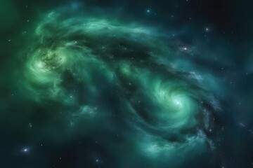 Green galaxy space background design