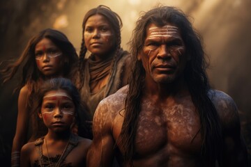 Poster - A picture showing a group of people standing next to each other. This versatile image can be used to represent teamwork, collaboration, friendship, community, diversity, or any situation involving a g