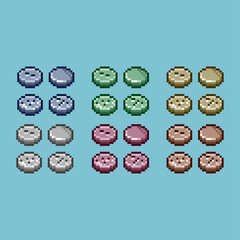 Poster - Pixel art sets of rock floor with variation color item asset. Simple bits of floor rock on pixelated style. 8bits perfect for game asset or design asset element for your game design asset