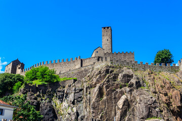 Canvas Print - Castelgrande castle in Bellinzona, Switzerland. Unesco World Heritage