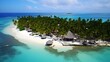 Panoramic view of an island in the Indian Ocean, Maldives