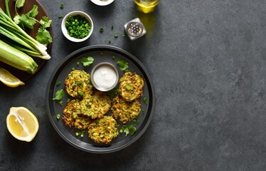 Wall Mural - Vegetable vegetarian zucchini fritters