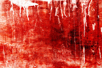 Wall Mural - Grunge scary red concrete. Red paint on concrete wall. Red blood on old wall for halloween concept.