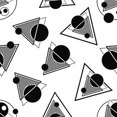 Poster - Seamless. Black and white abstract geometric background. Modern minimal poster.