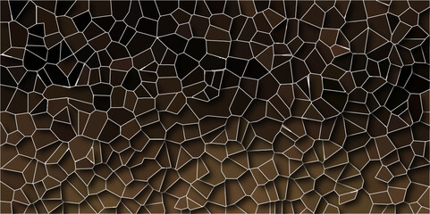 3d Pastel dark brown colors stone tile pattern. Cement kitchen decor. brown marble bath floor. Fabric vintage print. Quartz glass natural fragment. dark broken glass grunge art vintage design.