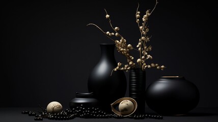 Aufkleber - A matte black background that exudes elegance and style for product photography.