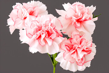 Wall Mural - pink carnation flower isolated on white background. close-up