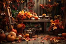 Autumn Still Life With Pumpkins