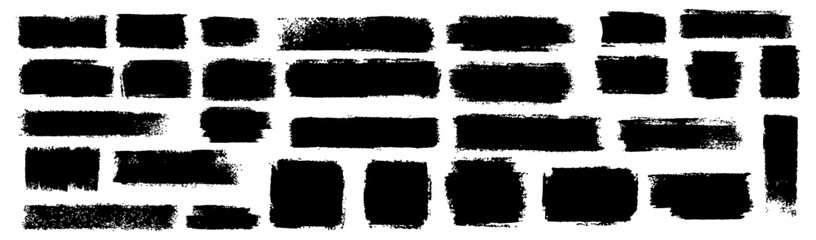 Poster - set of grunge brush stroke. grunge paint stroke collection