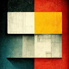 Wall Mural - abstract bauhaus style background. trendy aesthetic bauhaus architecture design. digital art.