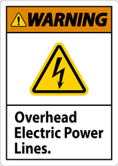 Sticker - Warning Sign Overhead Electric Power Lines