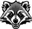 Raccoon mascot vector design, illustration concept style for badge, emblem and t shirt printing. Angry raccoon illustration. Sport emblem.