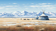 illustration of Mongolia texture modern background